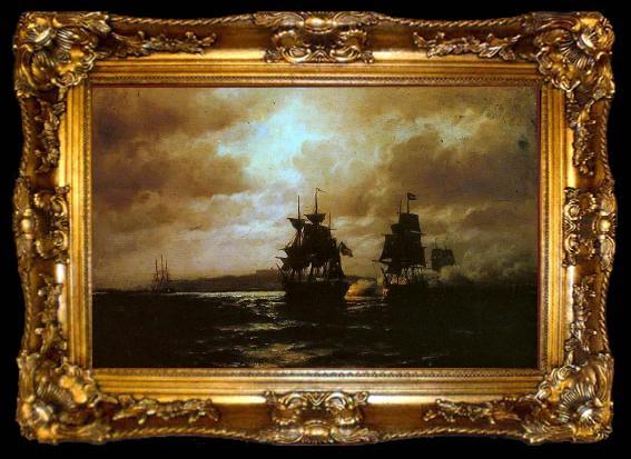 framed  Eduardo de Martino Combate naval, ta009-2